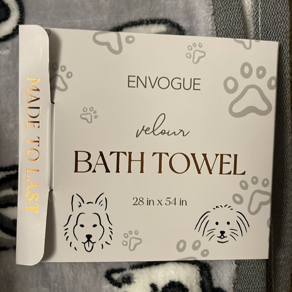 Envogue Velour 3 pc Cotton Bath and Hand Towel Set Dog Print Made to Last - Picture 3 of 8